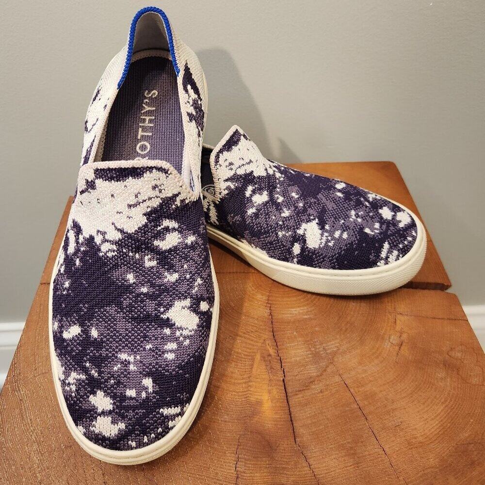 Rothys Original Slip On Sneaker Shibori Tye Dye Limited Edition Purple - Size 8